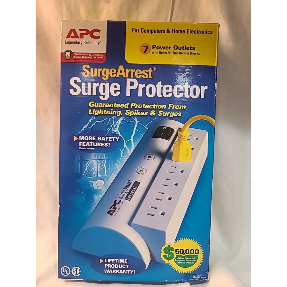 APC SURGE ARREST PROTECTOR 7 POWER OUTLETS ELECTRIC MODEM DSL INTERNET FAX 1060